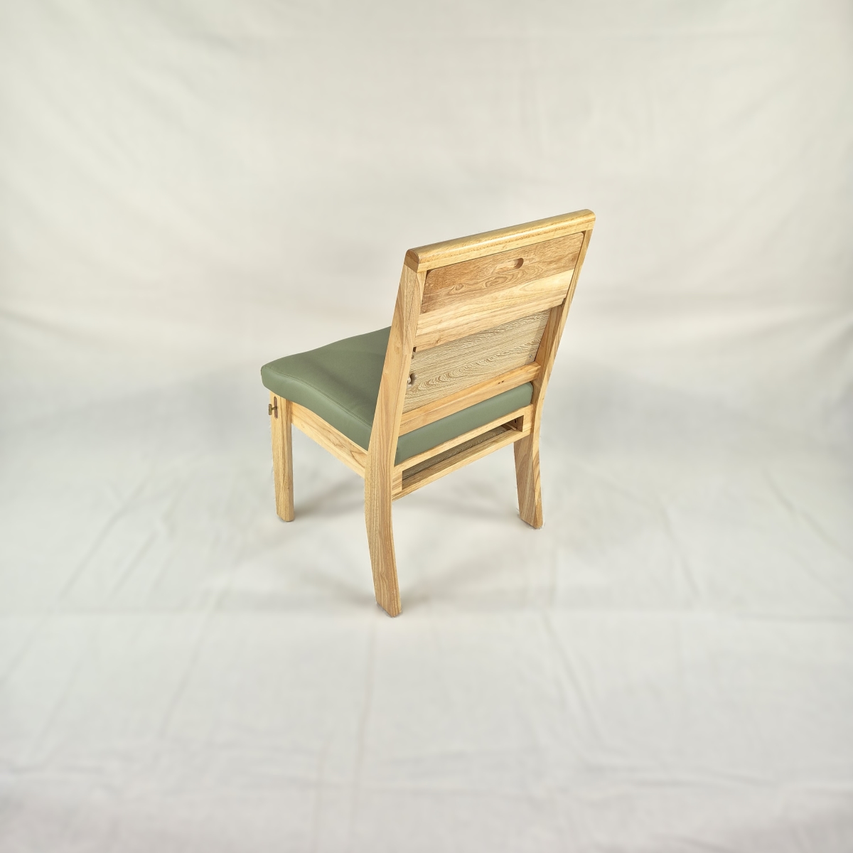 고무나무 원목 개인 고급 의자 MS-02 (좌판 아래 수납형)