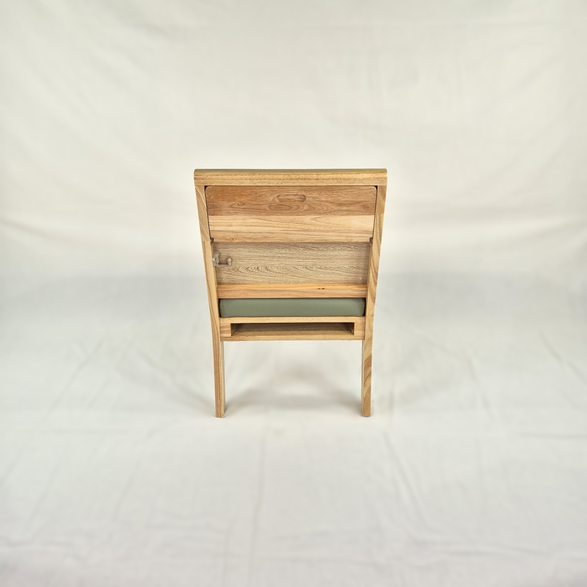 고무나무 원목 개인 고급 의자 MS-02 (좌판 아래 수납형)